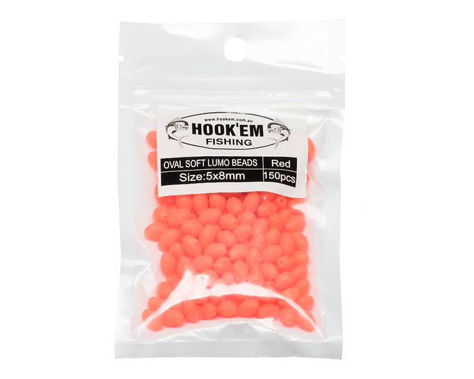 Load image into Gallery viewer, Hook&#39;em Lumo Beads Oval Red
