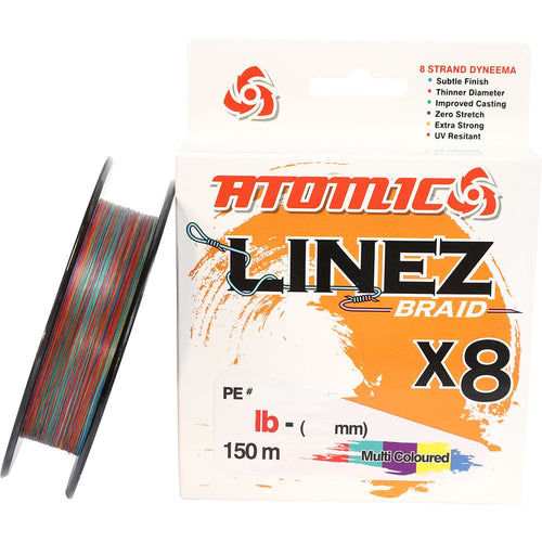 Atomic Linez Braid 8X Multi Colour 150m