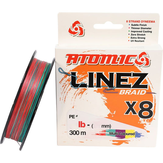 Atomic Linez Braid 8X Multi Colour 300m