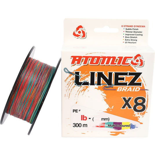 Atomic Linez Braid 8X Multi Colour 300m